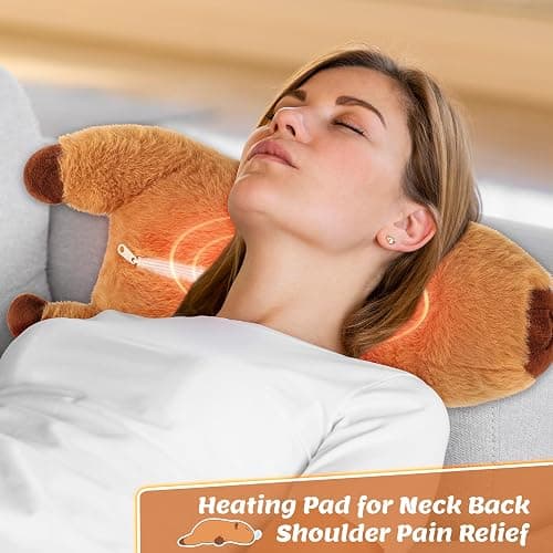 2lb Capybara Plush Stuffed Animals Microwavable Heating Pad-19'' Capybara Heating Pads for Cramps &Period Pain Relief for Women,Heatable & Coolable Stuffed Animals Bedtime Birthday Gift for Women Kids thumbnail 8