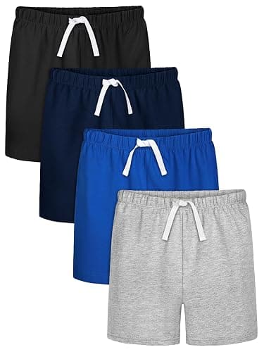 Resinta 4 Pack Toddler Boy Cotton Shorts Boys Casual Shorts Pull-on Shorts Soft Baby Boy Shorts for Summer - Image 1