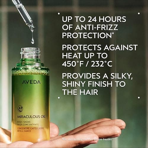 Aveda Miraculous Oil High-Shine Hair Concentrate, Adds Shine, Up to 24 Hours of Frizz Protection*, Heat Protection, Vegan, 1.7 Fl Oz - Image 1
