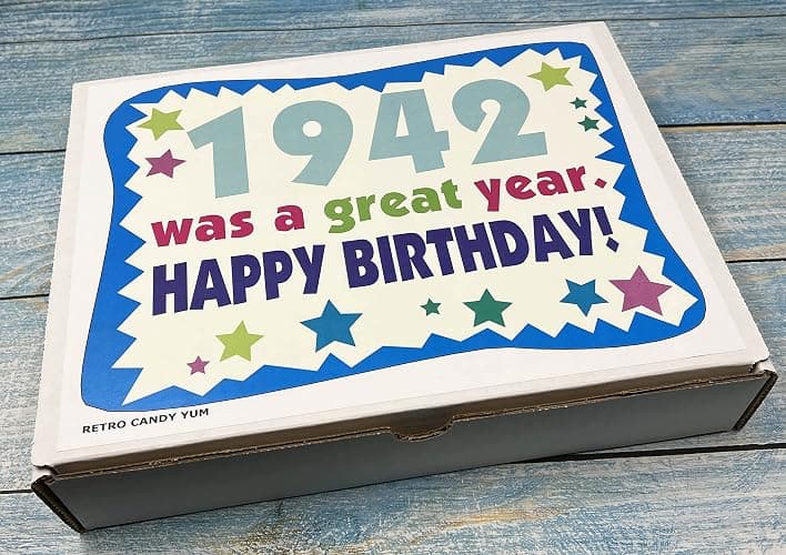 RETRO CANDY YUM ~ 1942 83rd Birthday Gift Box of Nostalgic Candy from Childhood for 83 Year Old Man or Woman Born Back in 1942 thumbnail 3