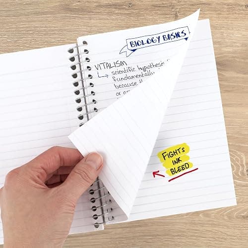 Five Star Spiral Notebook, 1 Subject, College Ruled Paper, 4-3/8" x 7", Small Size, 80 Sheets, Fights Ink Bleed, Water Resistant Cover, White (450048E) thumbnail 5