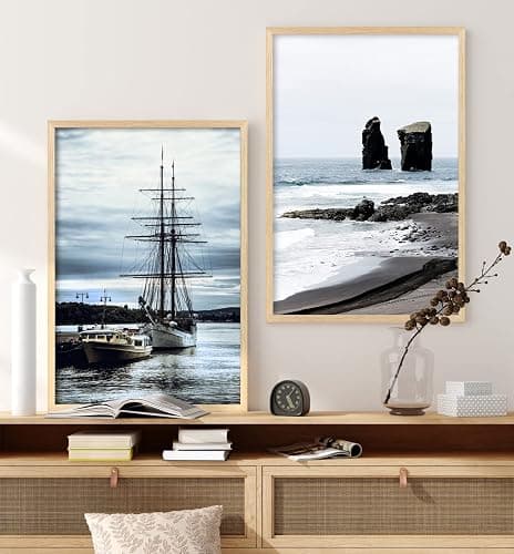 Yaetm 16x24 Picture Frames, Natural Solid Oak Wood Frame 16 x 24 inch, Ideal for Wall Gallery and Poster, Wall Mount (4 Pack, Oak) thumbnail 8