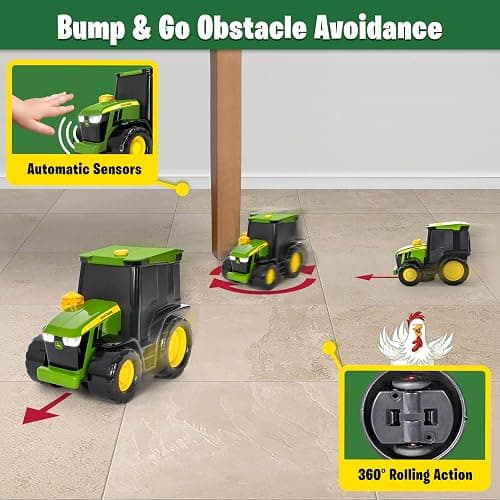 John Deere Bubble N Go Tractor, Battery Powered Bubble Blowing Toy with Real Headlights and Smart Motion Sensors thumbnail 5