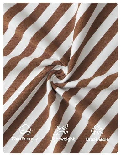 ZESICA Womens Summer 2 Piece Stripe Short Sets Lounge Workout Beach Outfits | Loose Fit, Cotton Blend Shirt & Shorts, Cute Casual & Comfy, Athleisure Airport Travel Vacation Clothes thumbnail 6