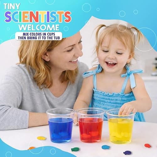 SplashEZ Mini Bath Color Tablets for Kids, 150 Fizzy Bath Bombs & Bath Toys | STEM Mini Bath Bombs for Kids, Non Toxic, Fragrance Free, No Tub Staining, Easy Clean for Toddlers & Kids thumbnail 6