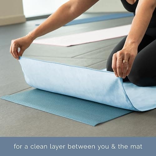 S&T INC. Yoga Mat Towel, Quick Dry Towel, Soft and Absorbent for Gym, Pilates, and Hot Yoga Mat, 1 Pack, 26.5 inches x 72 inches, Microfiber, Blue thumbnail 6