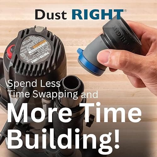 Dust Right Flexiport Power Tool Hose Kit - 3 To 12' Expandable Hose & 4 FlexiPorts - Lightweight Dust Collectors for Woodworking Power Tools - Collector Hose for Shop Vacuums, Table Saw & More thumbnail 7