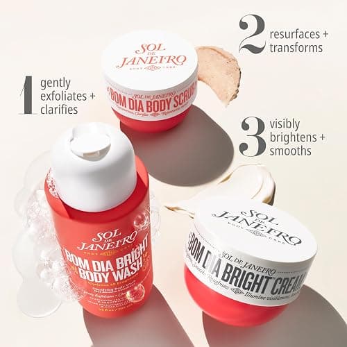 Sol de Janeiro Visibly Brightening and Smoothing Bom Dia AHA Body Scrub and Body Wash Duo, Amazon Exclusive thumbnail 7