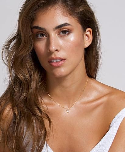 FUNEIA Diamond Necklaces for Women 14K Gold Plated Emerald Birthstone Necklace for Women Mothers Dainty Gold Necklace Blue Green Cubic Zirconia Pendant Necklace Birthday Gifts for Women Jewelry thumbnail 9