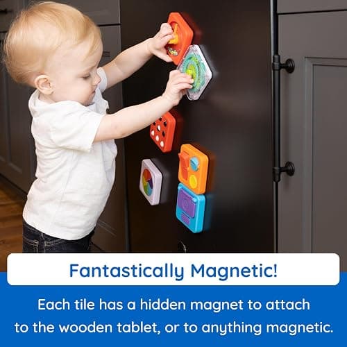 Fat Brain Toys PlayTab Essentials, Modular Sensory Activity Board, Busy Board for Toddlers and Babies Ages 12 Months+ thumbnail 4