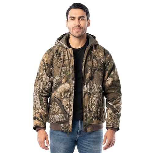 Realtree mens Insulated Duck Quilted Lined Full Zip Hoodie - Image 1
