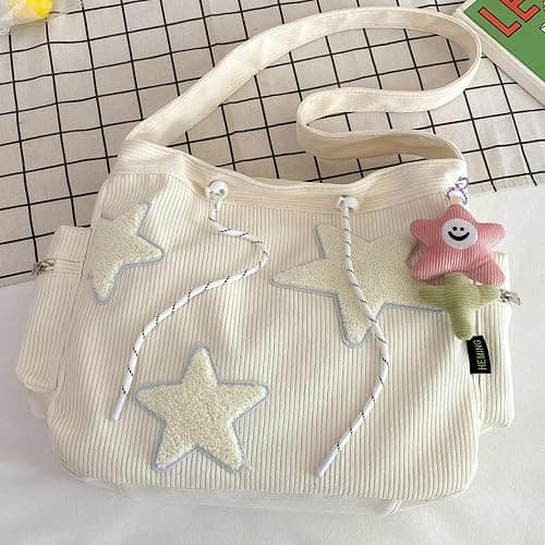 Makukke Y2K Corduroy Shoulder Bag Women, Cute Tote Bag Large Crossbody Bag for Office Work Travel Shopping thumbnail 3