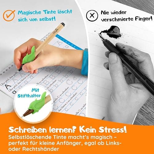 Filapen® Magische Vorschulhefte ab 4 Jahren – 5 Übungshefte + Stift (wiederverwendbar) – Schreiben & Rechnen lernen, Buchstaben & Zahlen üben – Für Linkshänder und Rechtshänder thumbnail 2