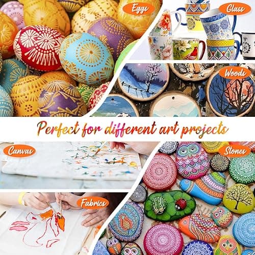 Caliart 72 Colors Acrylic Paint Set with 12 Brushes | Craft Painting Kit for Adults Artists Beginners, Halloween Pumpkin Paints Canvas Wood Rock Ceramic Fabric Art Supplies thumbnail 7