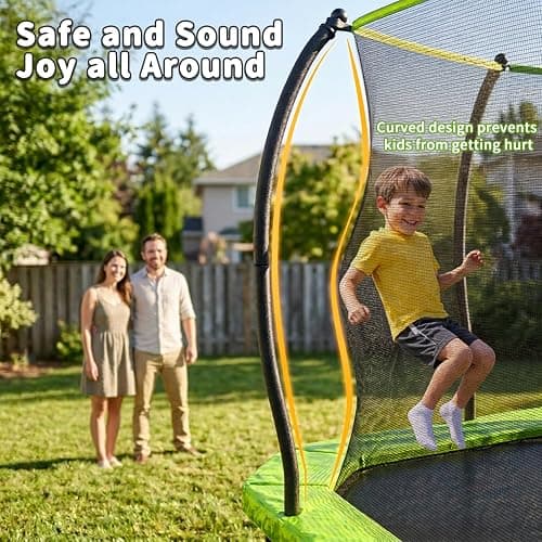 SKOK 14 FT Rectangle Outdoor Trampoline with Net and Ladder for Kids thumbnail 4