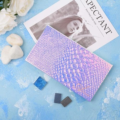 Allwon Magnetic Palette Mermaid Empty Makeup Palette with Mirror and 20Pcs Adhesive Empty Palette Metal Stickers for Eyeshadow Lipstick Blush Powder thumbnail 2