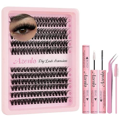 Azenlo Lash Extensions 40D+60D Cluster 240pcs DIY Lash Clusters 10-16mm Eyelash Clusters Individual Think Band Lash Kit (40D+60D Kit) - Image 1