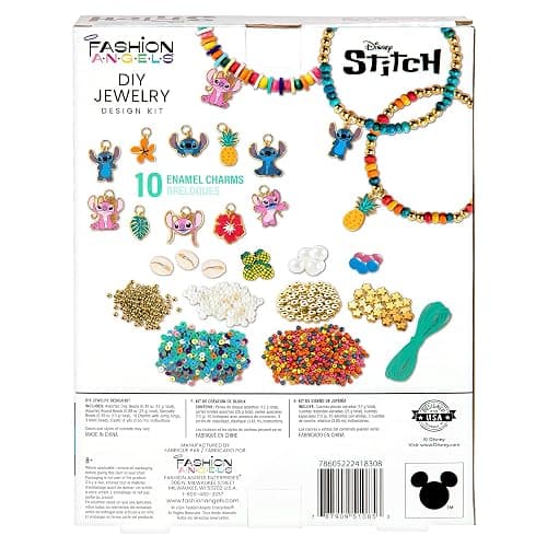 Fashion Angels Disney Stitch Cute & Feisty Jewelry Design Kit - Makes 10+ Charm Bracelets with 10 Enamel Charms, Themed Beads, an Assortment of Metallic and Wooden Beads! Ages 8 and Up thumbnail 6