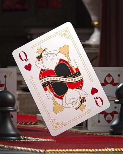 Disney Alice in Wonderland Inspired Playing Cards 1 Deck by Bicycle | Custom court cards with Alice Mad Hatter Cheshire Cat and Queen of Hearts, Checkered back design, Air Cushion Finish thumbnail 2