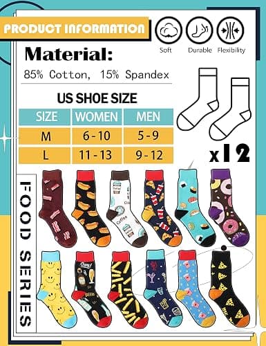 MOGGEI Funny Socks for Men Women Fun Cozy Crazy Novelty Fashion Breathable Printed Cotton Boot Socks thumbnail 6