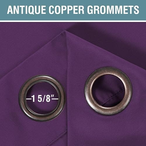 H.VERSAILTEX Thermal Insulated Blackout Window Curtains for Bedroom/Living Room Ultra Soft and Smooth Innovated Microfiber Grommet Curtains - Solid in Plum Purple (One Panel), 52" W x 84" L thumbnail 8
