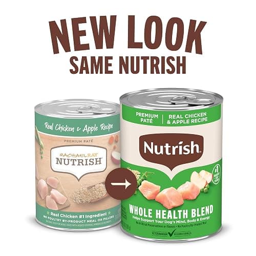 Nutrish Premium Paté Wet Dog Food, Real Chicken & Apple Recipe Whole Health Blend, 13 oz. Can, 12 Count (Rachael Ray) thumbnail 2
