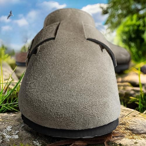 KEMISANT Women Clogs Mules Sandals Slippers Fleece Lined Upper Unisex,Memory Foam Cushioned Cork-Footbed thumbnail 4