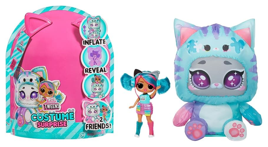 LOL Surprise Tweens Costume Surprise Emma Emo Fashion Doll with Inflatable Teal Kitty Pet Costume and Multiple Surprises Including Fabulous Fashions & Accessories – Great Gift for Kids Ages 4+ - Image 1