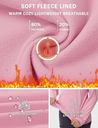 MoFiz Girls Long Sleeve Equestrian Riding Shirt Soft Thermal Half Zip Fleece Lined Jacket for Winter Horseback Riding Kids thumbnail 4