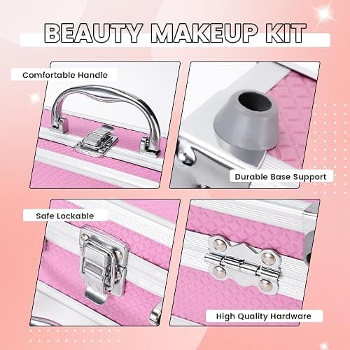 Makeup Kit for Women Girls, Fashionable Make Up Present Set for Beginners Professionals Traveler with Case, Makeup Essential with Eyeshadow Palette, Lip Gloss, Mascara,Foundation Face Primer(Pink) thumbnail 4