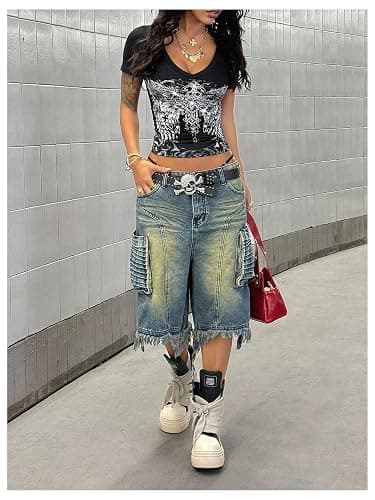 SOLY HUX Women's Graphic Tees Y2K Vintage Gothic Tops 2000s Streetwear Shirt Emo Scene Alternative Clothes for Women thumbnail 5
