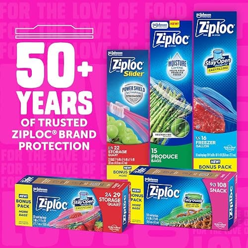 Ziploc Gallon Food Storage Bags, 120ct Total, Stand-Up Bottom, Easy to Fill, 30 Count (Pack of 4) (Packaging May Vary) thumbnail 7