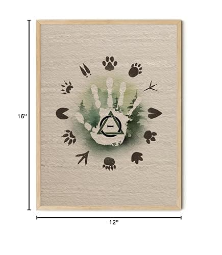 TwoDays Therian Room Decor, Therianthropy Stuff for Bedroom, Woodland Animals Tracks Poster for House, Therian Symbol Artwork Prints. (12" X 16", UNFRAMED) thumbnail 8