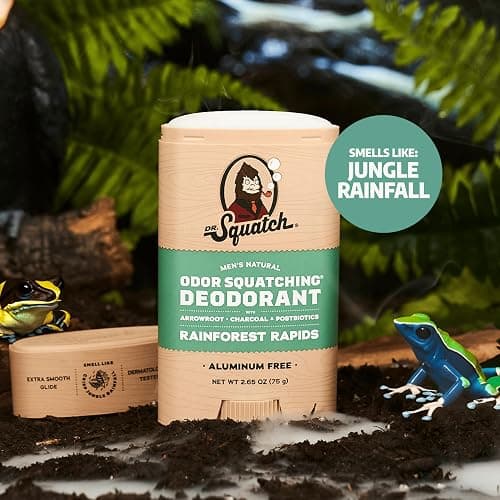 Dr. Squatch Natural Deodorant for Men - Odor-Squatching Aluminum Free - Coastal Mist & Rainforest Rapids (2.65 oz, 2-Pack) thumbnail 3