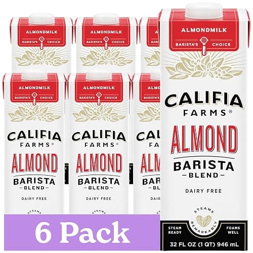 Califia Farms - Original Almond Barista Blend Almond Milk 32 Oz (Pack Of 6), Shelf Stable, Dairy Free, Plant Based, Vegan, Gluten Free, Non GMO, High Calcium, Milk Frother, Creamer - Image 1