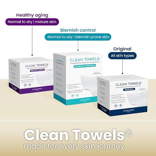Clean Skin Club Bamboo Viscose Clean Towels® XL 100% USDA Biobased Face Towel, Disposable Face Towelette, Makeup Remover Dry Wipes, Ultra Soft, 50 Ct, 1 Pack thumbnail 9