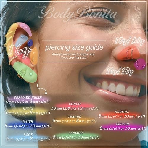 BodyBonita 3pcs Nose Rings Hoops - Double Hoop Nose Ring 14/16/18/20G Hinged CZ Piercing Jewelry Septum Clicker Rings Cartilage Earring Helix Rook Tragus Daith 7mm/8mm/9mm/10mm thumbnail 6