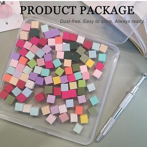 100PCS Nail Sponges for Ombre with Pick Up Pen – Ombre Nail Sponge Tool for Gel Polish Korean Nail Supplies for Ombre Nails Art Tools - Mini Sponges for DIY Manicure Gradient Designs (White) thumbnail 6