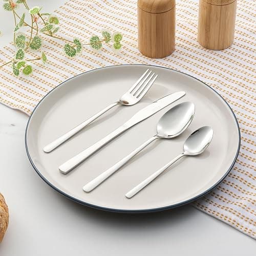 Russell Hobbs RH00023 24 Piece Cutlery Set – Vienna Stainless Steel Flatware Service for 6 People, Knife & Fork Silverware, Dishwasher Safe Knives Forks Spoons, Mirror Polish Finish, Home/Restaurant thumbnail 2