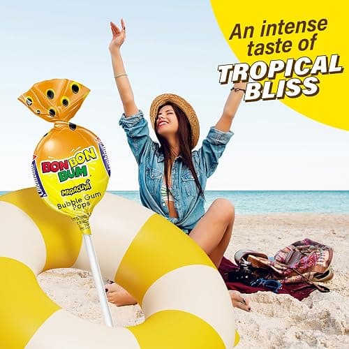 Colombina Bon Bon Bum Lollipops Tropical Passion Fruit Flavor, 24 Count (Pack of 1) thumbnail 7