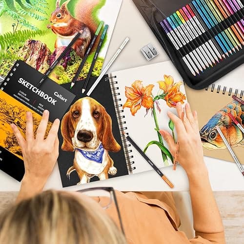Caliart 176PCS Art Supplies Sketching Kit with 100 Sheets 3-Color Sketch Book, Graphite Colored Charcoal Watercolor & Metallic Pencils, Drawing Set Christmas Gifts for Adults Teens Girls Boys Kids thumbnail 7