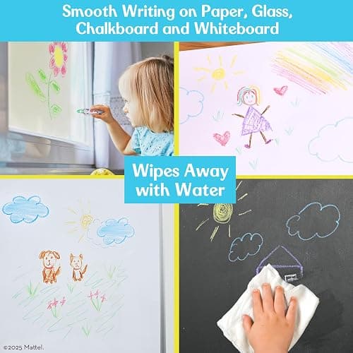 Fisher-Price™ Dustless Chalk Set - 12 Bright Colors with Adjustable Holders, Portable Storage Case, Washable Art Supplies, Safe & Non-Toxic, Draw on Chalkboards, Sidewalks, and Paper thumbnail 5