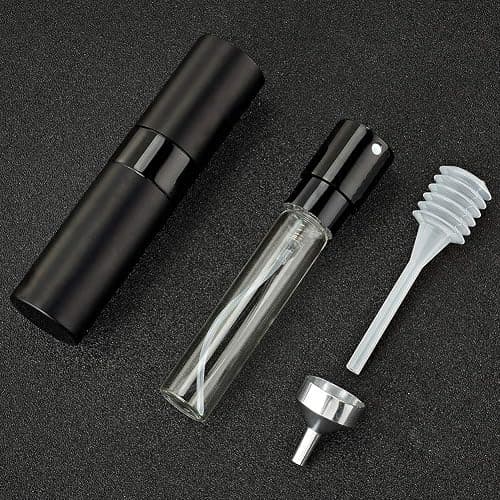 Toureal Travel Perfume Atomiser Refillable, 8ml Atomiser Spray Bottle,Black | Empty aftershave dispener, twist up cologne decanter, for fragrance,mini pocket size, portable, leak-proof, for men & women thumbnail 2