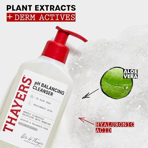 THAYERS pH Balancing Daily Cleanser, Face Wash with Aloe Vera, Gentle and Hydrating Skin Care for Dry, Oily, or Acne Prone Skin, 8 FL Oz. thumbnail 4