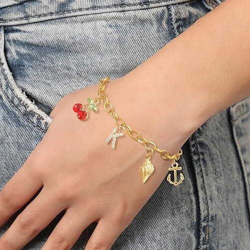Kaitiaki Katseye Charm Bracelet for Fans, Katseye Merch Link Bracelet with 7 Symbolic Charms, Adjustable Stainless Steel Chain Bracelets, Concert & Music Festival Jewelry Gift thumbnail 6