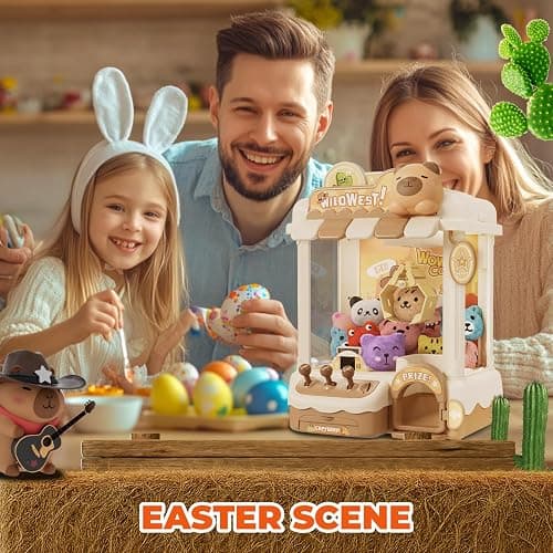 Mini Claw Machine for Kids, Cute Capybara Vending Machine for Girls Age 5-6, Candy Grabber Dispenser with Plush Toy and Capsule for Boys, Birthday Gifts for Age 3+, Perfect for Family, Party thumbnail 2