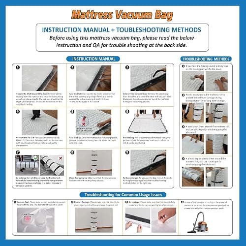 Queen/Full/Full-XL Foam Mattress Vacuum Bag for Moving, Vacuum Seal Mattress Bag with Straps thumbnail 5