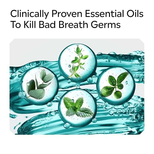 Listerine Cool Mint Intense Antiseptic Mouthwash, Daily Oral Rinse Kills 99.9% of Germs that Cause Bad Breath, Plaque and Gingivitis. For a Fresh, Clean Mouth, Intense Mint Flavor, 1.5 L thumbnail 7