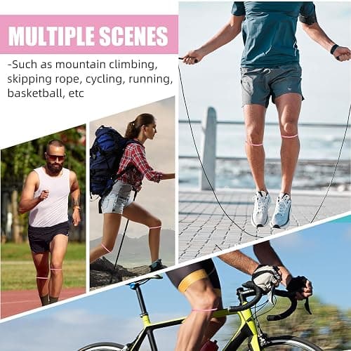 Foilswirl Silicone Patella Knee Band for Basketball Patella Tendon Support Knee Pain Running Tendon Brace Support Strap(2,Pink,M) thumbnail 6