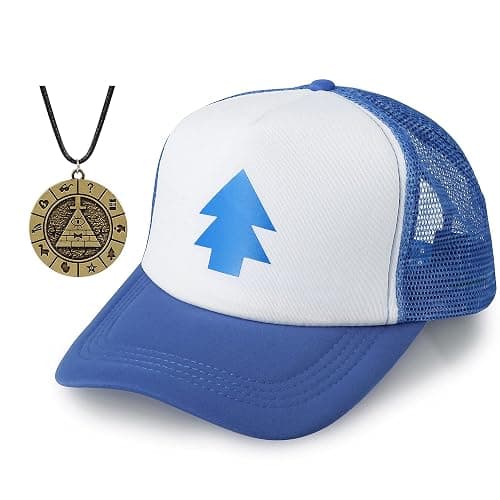 EIKOU Gravity Falls Mabel's Pink Dipper Hat - Aqua Blue Pine Embroidered - Comes with The Necklace thumbnail 2